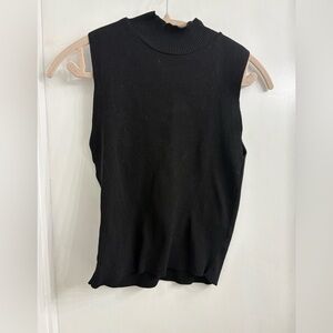 Zara black mock neck ribbed tank top
